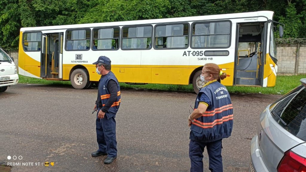 Fiscalização da Semob em terminais de ônibus  circulares na ilha de Outeiro.