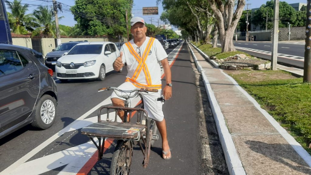 “Acho ótima a campanha e é importante parar para ouvir”, disse o impermeabilizador Jorge Caripunas, que é ciclista há 40 anos.