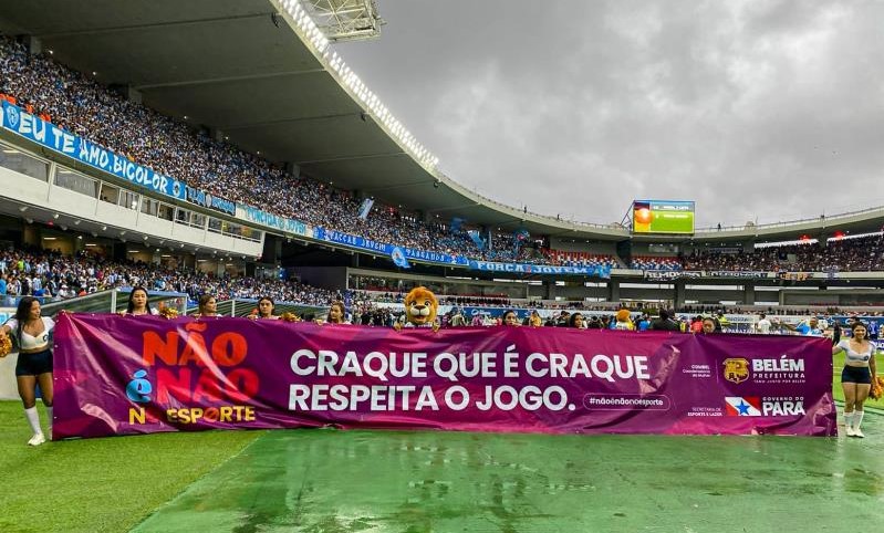 Na reinauguração do Mangueirão houve o lançamento da campanha “Não é Não no Esporte”