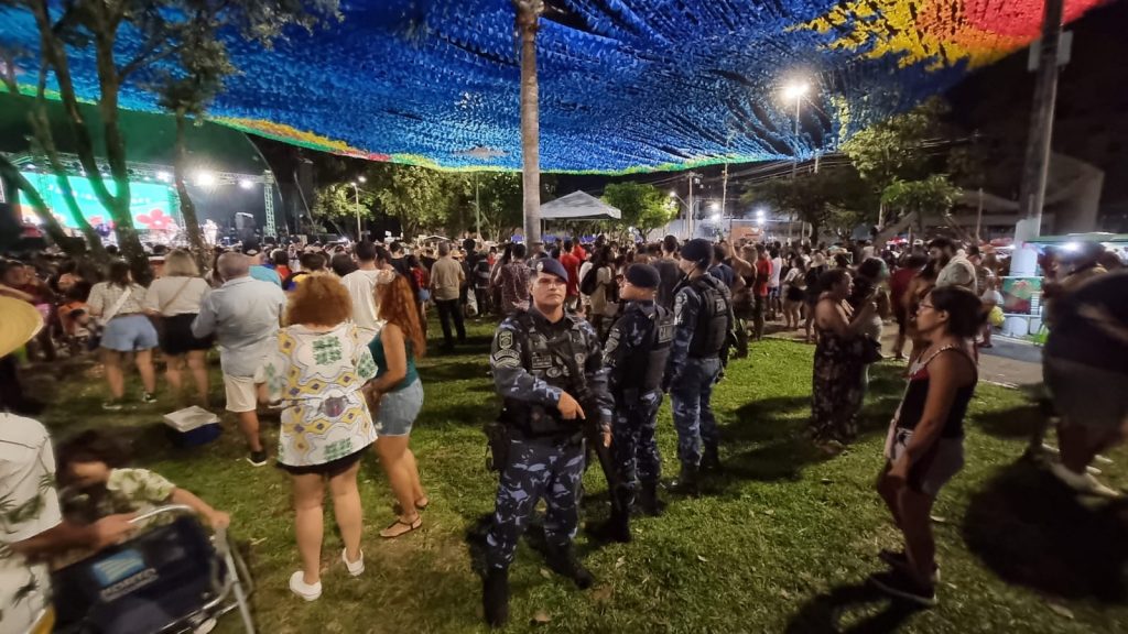 Presença massiva de guardas municipais no Arraial de Belém agradou o público participante.